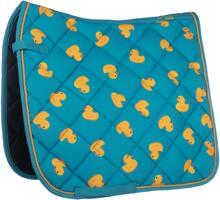 Cuscinetto da sella HKM Naples, blu/giallo, eventing