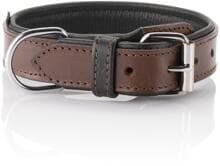 Knuffelwuff Detroit Hundehalsband mit Schnallenschutz, 60–68cm, 4,5cm, braun
