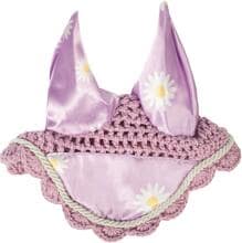 Cuffia per mosche HKM Hobby Horsing Print, viola con margherite