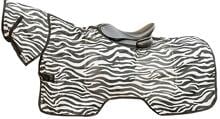 HKM Zebra Fliegenausreitdecke, weiß/schwarz, 155cm