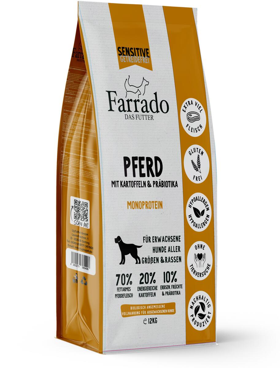 Farrado Adult Trockenfutter mit Pferd, Kartoffeln & Früchten, 12kg