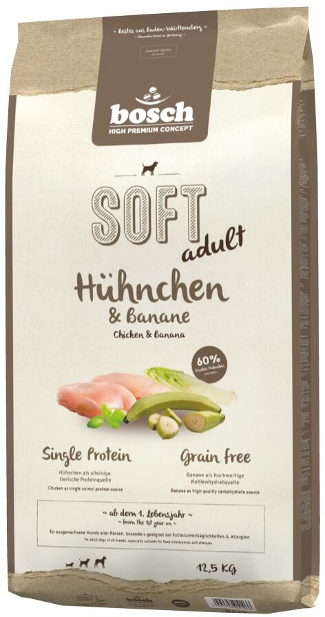 Bosch HPC Soft Adult Trockenfutter mit Huhn & Banane, 12,5kg