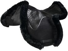 Coperta da sella Acavallo Springs, Gel Grip, bordo in pelle di agnello, taglia unica, nera