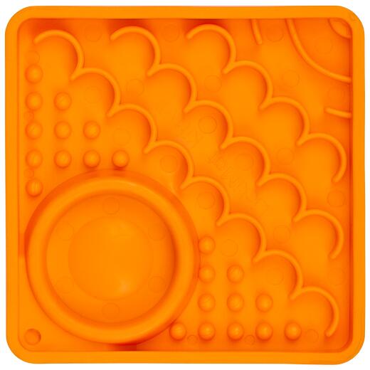 LickiMat Kitty Futtermatte, 10x10cm, orange