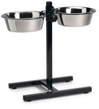 supporto per ciotola beeztees con ciotola in acciaio inox, 2x25cm