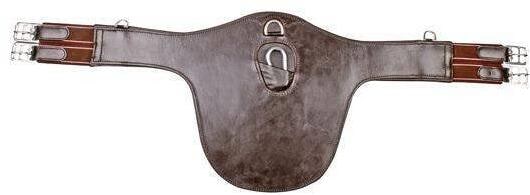 HKM Sattelgurt mit Brustschutz, braun, 110cm