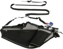 Trixie Jogginggurt mit Leine, 70–130cm/23cm, grau/schwarz