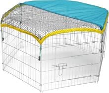 KERBL Pet Freilaufgehege, 6 Elemente à 56,5x56,5cm, mit Tür und Netz