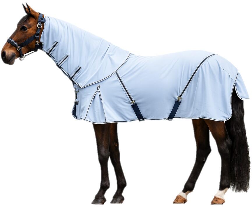 Waldhausen Protect Fliegendecke mit abn. Halsteil, hellblau, 115cm