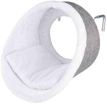 Trixie Höhle für Heizkörper, Kurzhaarplüsch/Möbelstoff, weiß/grau, ø38x34cm