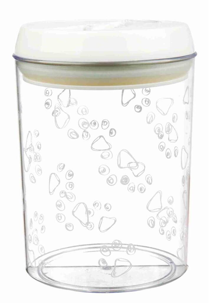 Trixie Futter- und Snackdose, Kunststoff, 1,5L/ø12x17,5cm, transparent/weiß