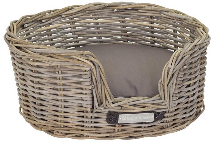 Happy House Klassischer Rattan Korb, oval, S