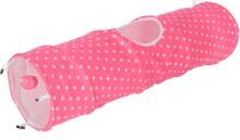 KERBL Pet Puntino cat tunnel, pink/white, 100cm, Ø25cm