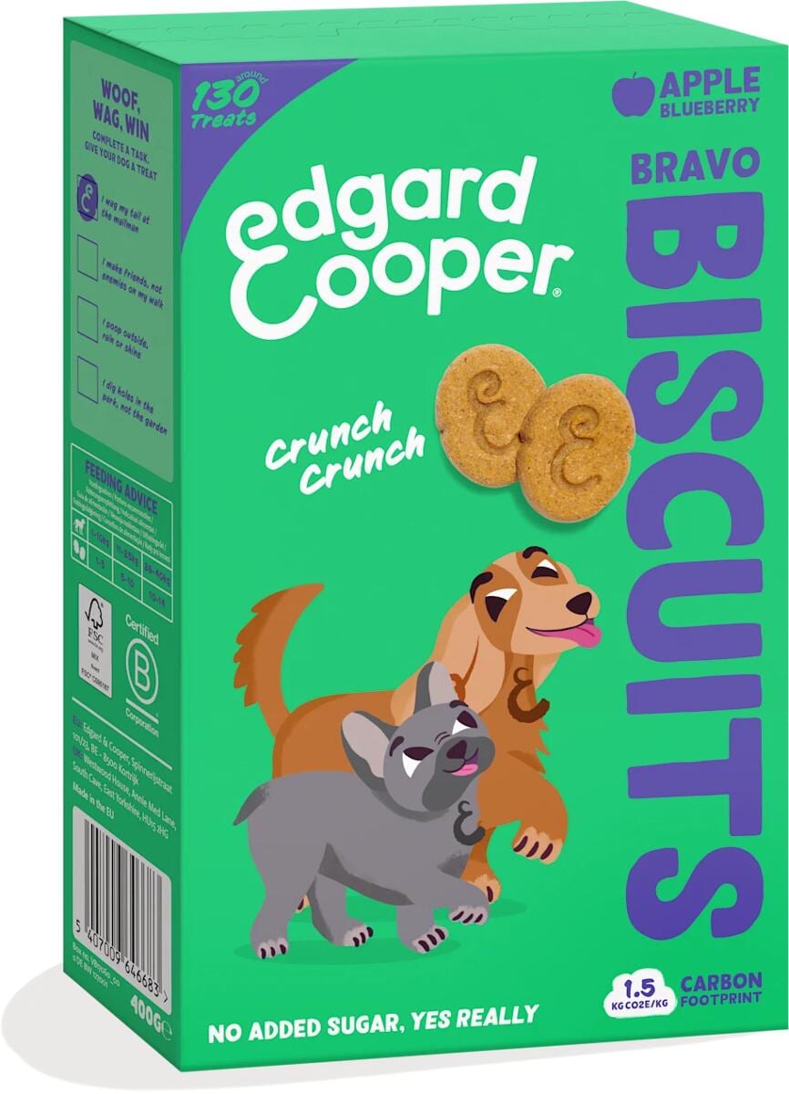 Edgard Cooper Biscuits Hundekekse, 400g, Apfel & Blaubeeren