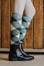 Calzini EQUITHÈME Argyle, verde salvia/antracite, 35-38