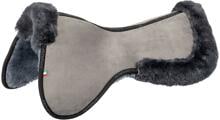 Cuscinetto in memory foam Acavallo, piatto, in pelle di agnello, grigio, L