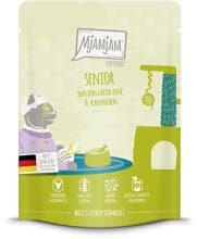 Mjamjam Quetschie Senior DUO cibo per gatti con anatra e coniglio