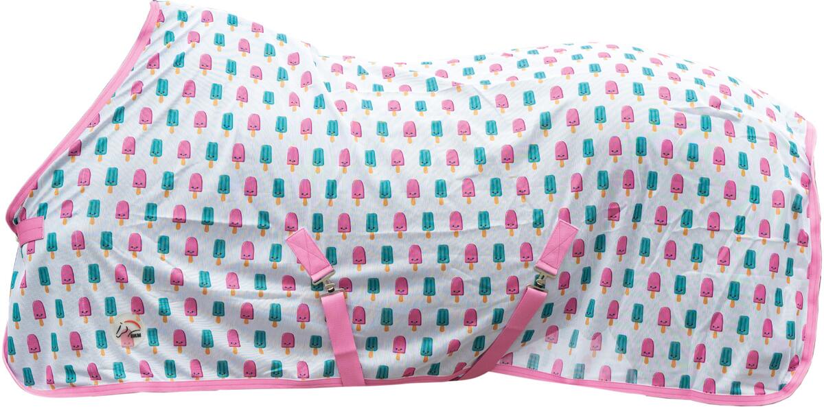 HKM Naples Fliegendecke, pink/aqua, 145cm