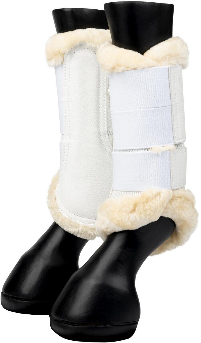 LeMieux Mesh Brushing Gamaschen, fleecegefüttert, natur/weiß, M