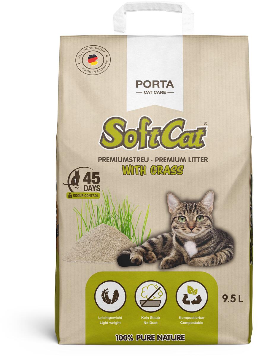 Porta Cat Care Softcat Katzenstreu, Pflanzenfasern, 9,5L