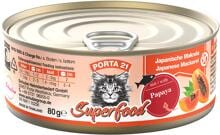Porta21 Superfood Nassfutter, Makrele & Papaya, 24x80g