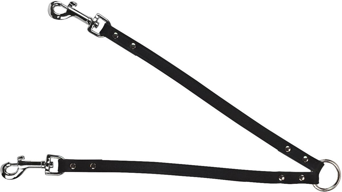 KERBL Pet Vegas Koppel für zwei Hunde, schwarz, 30cm/12mm