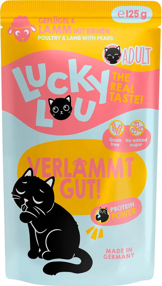 Lucky Lou Lifestage Adult Nassfutter mit Geflügel & Lamm, 16x125g