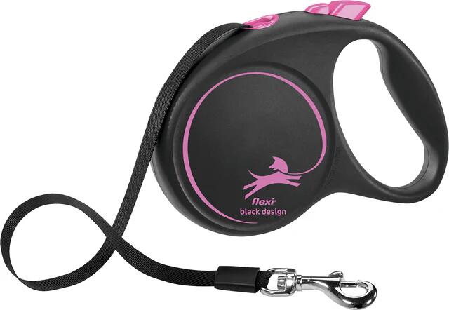 flexi Black Design Gurt Rollleine, 5m, M, pink