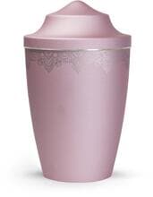 Urna per animali Völsing Mandala Edition, motivo mandala su tutto il perimetro, fascia in argento spazzolato, colore velvet rosé, 0,5 L