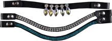 HKM Hobby Horsing browbands, set di 3, blu/argento