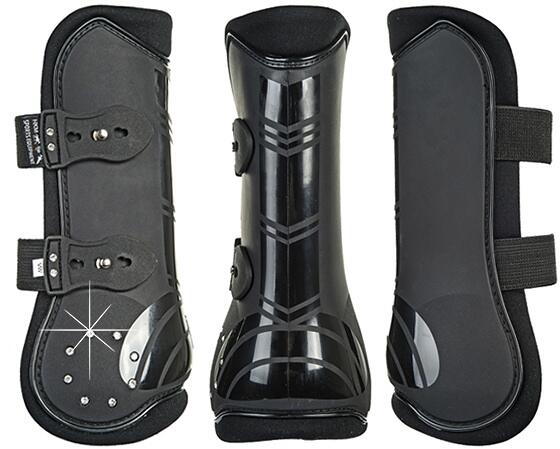 HKM Diamonds Gamaschen und Streichkappen, schwarz, Pony, 4 Stück