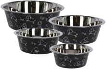 KERBL Pet Edelstahlnapf, schwarz mit Motiv