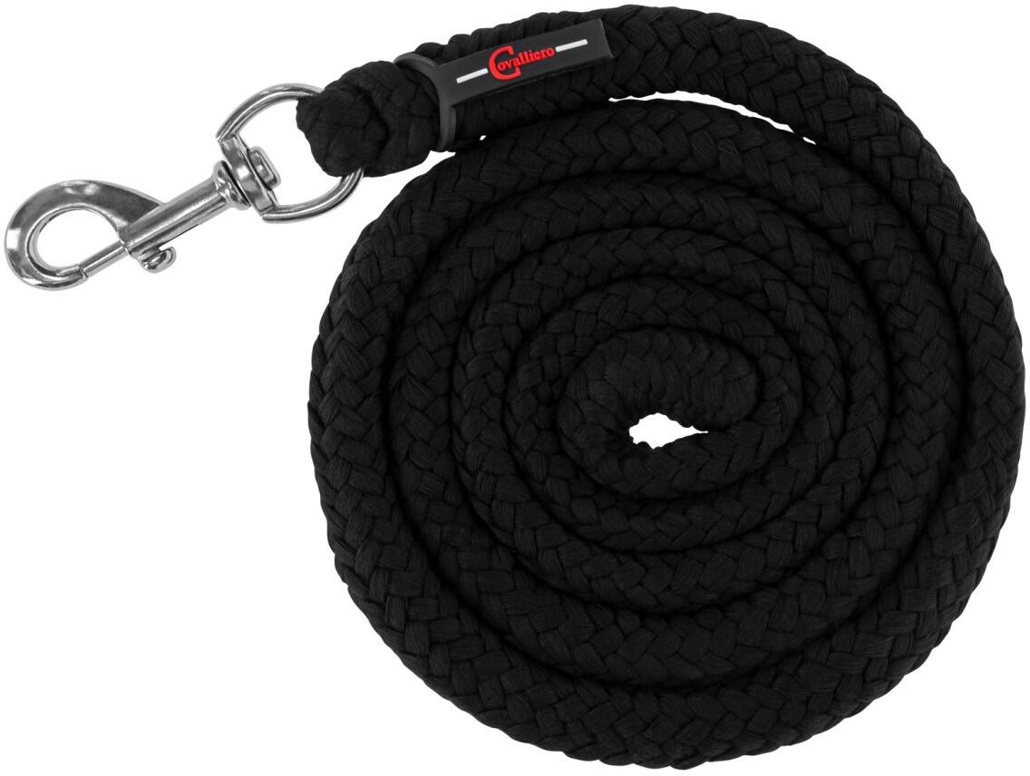 Covalliero ClassicSoft Führstrick, schwarz, Karabinerhaken