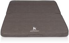 Tappetino da viaggio ortopedico Knuffelwuff Roanoke, pieghevole, 140x120 cm, grigio-marrone