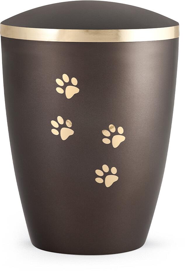 Völsing Elegance Tierurne, 4 glänzende Pfötchenmotive, 1,5L, perlmutt chocolat, gold