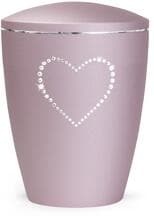 Urna per animali Völsing Elegance Edition, cuore di cristallo, velvet rosé, 2,8 L