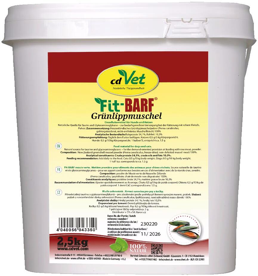 cdVet Fit-BARF Grünlippmuschel, 2,5kg