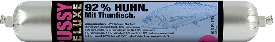 Fleischeslust Pussy Deluxe Katzenfutter, 33x100g, Huhn & Thunfisch Mousse
