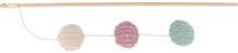 Canna da pesca Trixie con 3 palline, legno/tessuto, erba gatta, 48 cm