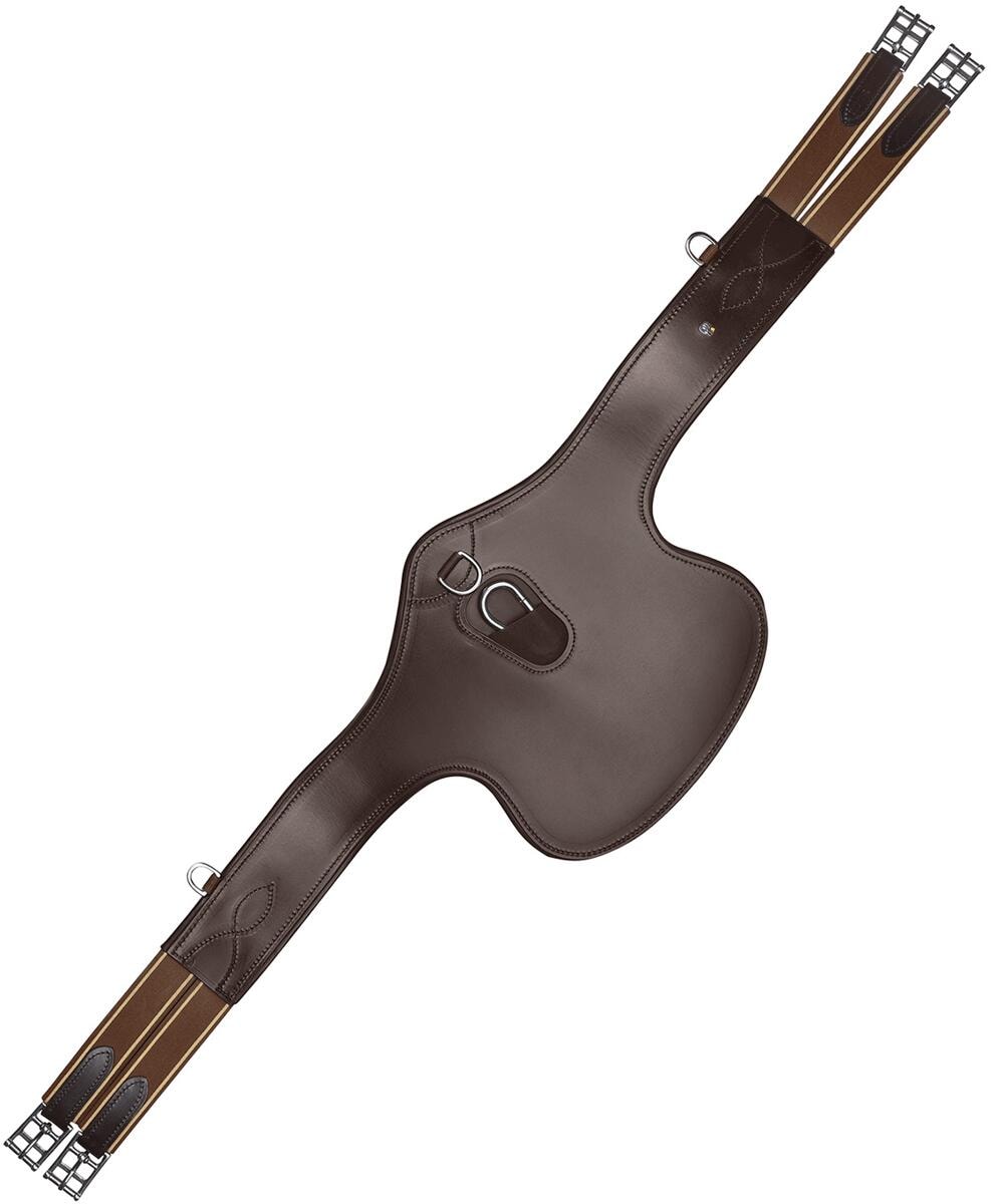 Waldhausen Sattelgurt mit Bauchlatz, braun, 130cm