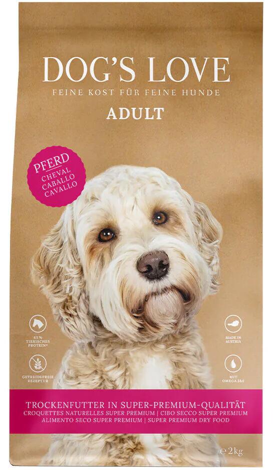 DOGS LOVE Adult Trockenfutter mit Pferd, 2kg