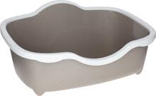 KERBL Pet Très Chic Open Katzentoilette, weiß/taupe, 56x39x26cm