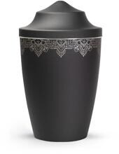 Urna per animali Völsing Mandala Edition, motivo mandala su tutto il perimetro, fascia in argento spazzolato, velluto nero, 2,8 L