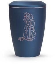 Urna per animali Völsing Karat Edition, gatto geometrico, velluto blu navy, 0,5 L