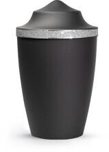 Urna per animali Völsing Glamour Edition, fascia Sparkling Glamour argento, velluto nero, 2,8 L