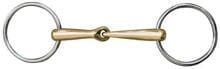 HKM Snaffle anatomico ad acqua con anelli in acciaio inox, argentan, 18mm, 70/155mm