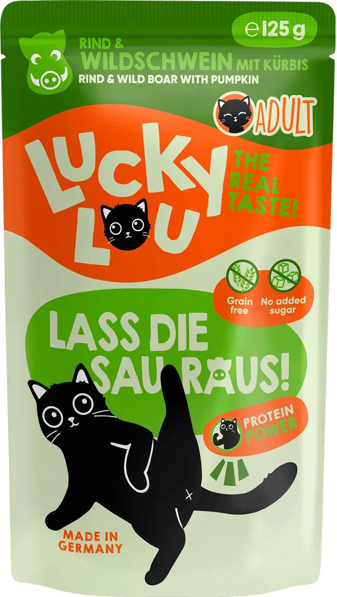 Lucky Lou Lifestage Adult Nassfutter mit Rind & Wildschwein, 16x125g