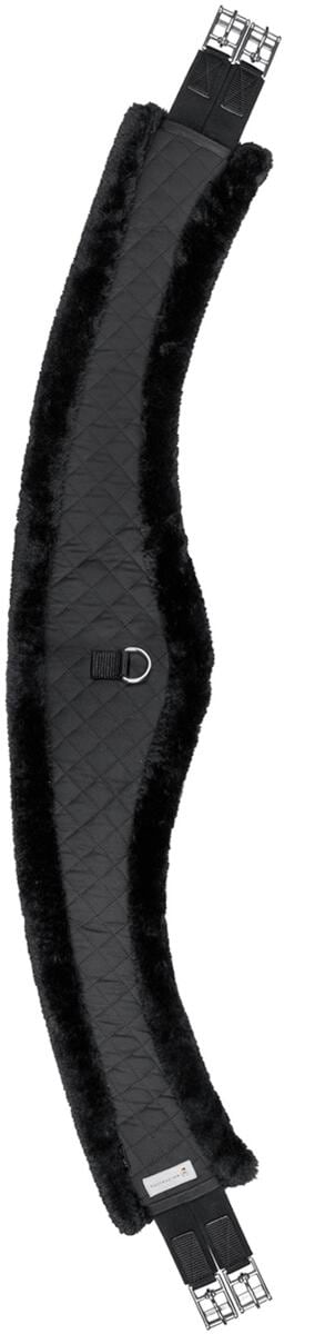 Waldhausen Mond Langgurt mit Teddyfell, schwarz/schwarz, 115cm