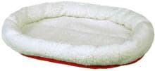 Letto Trixie, rotondo, 47x38cm, bianco sporco/rosso