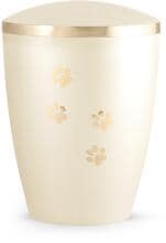 Urna per animali Völsing Elegance Edition, motivo zampe dorato lucido, madreperla color champagne, 0,5 L